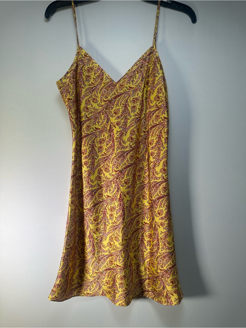 cinq a sept Yellow and Red Paisley Slip Dress